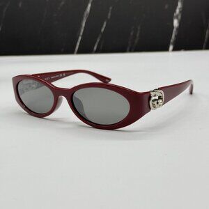 NEW GUCCI GG1662SA 006 SUNGLASSES WOMEN BURGUNDY OVAL EYEWEAR